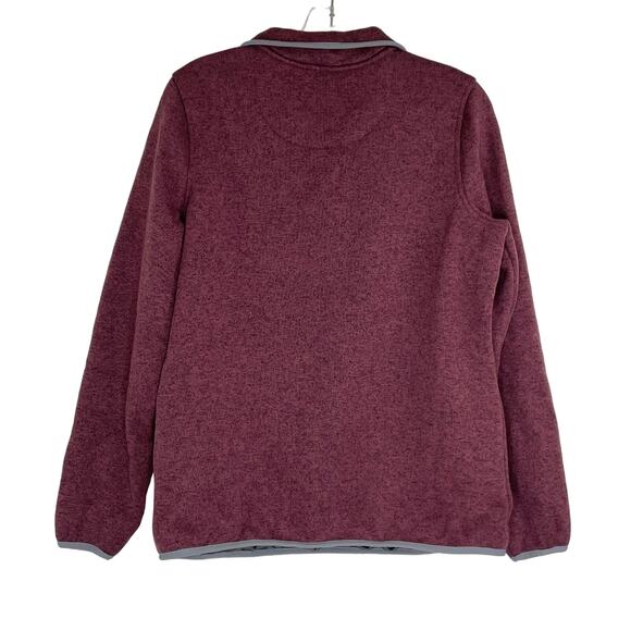 L.L. Bean Maroon Quarter Snap Pullover Sweater Misses Medium Reg - Picture 7 of 10